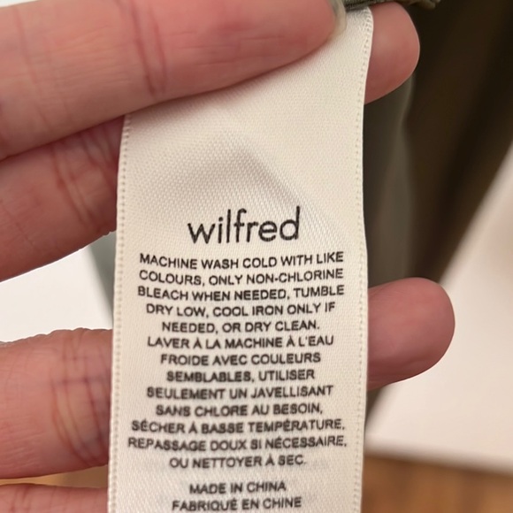 Aritzia Wilfred Elegant Green Slip Dress with Lace Hem - Picture 4 of 4